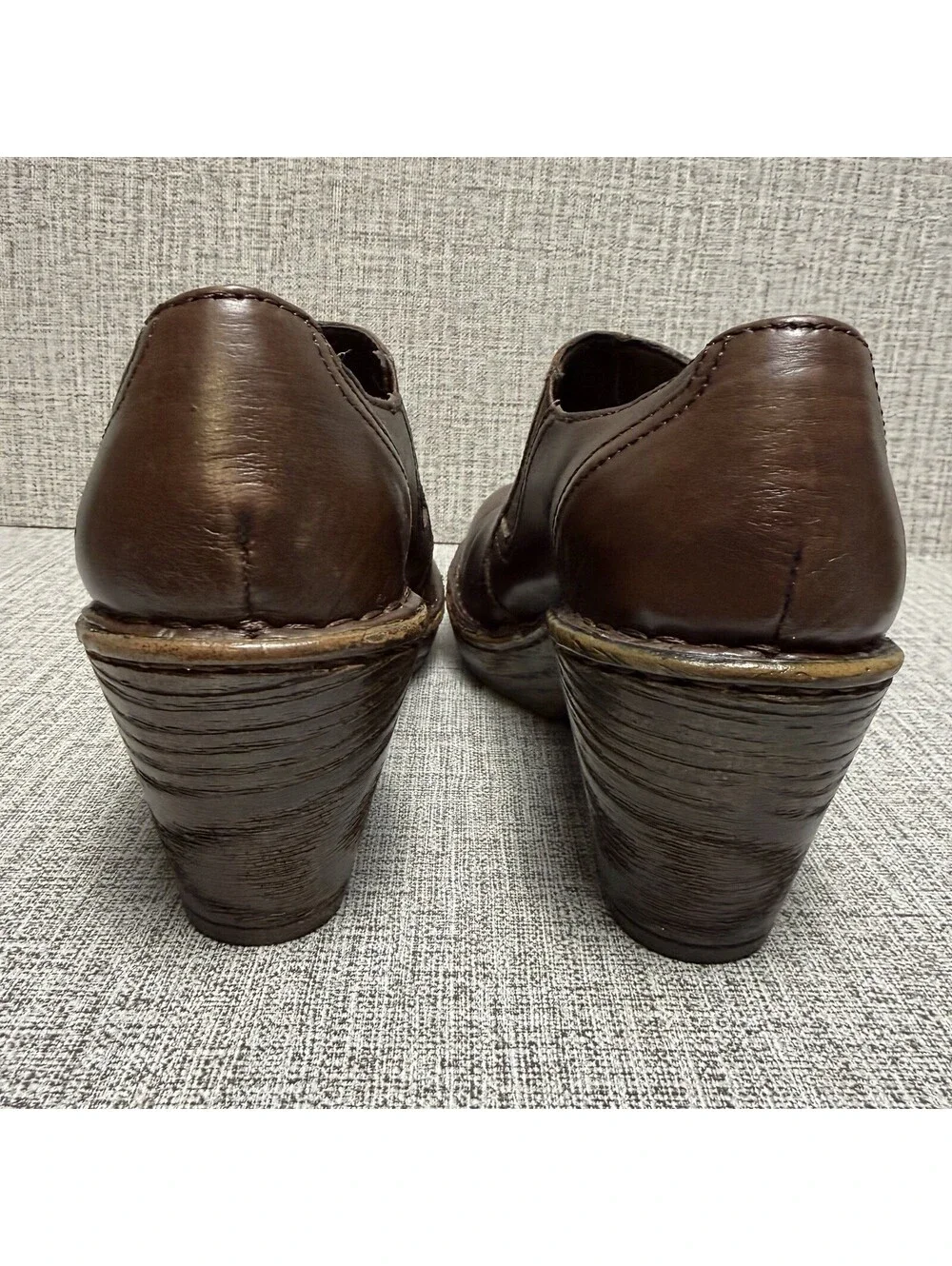 Born Shoes Womens Sz 7 M Brown Leather Madigan Mules Ankle Boots Zip Booties